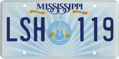MS license plate LSH119
