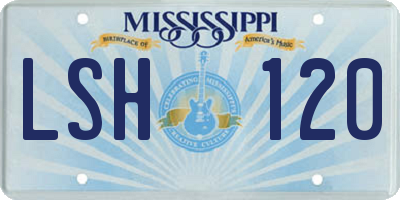 MS license plate LSH120
