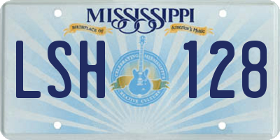 MS license plate LSH128