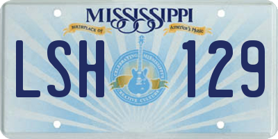 MS license plate LSH129