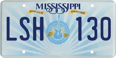 MS license plate LSH130