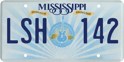 MS license plate LSH142