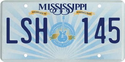 MS license plate LSH145