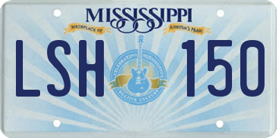 MS license plate LSH150