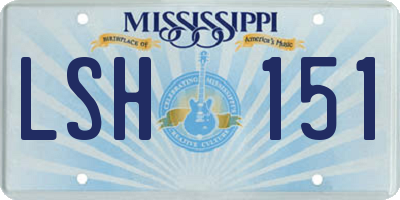 MS license plate LSH151