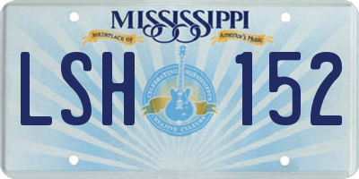 MS license plate LSH152