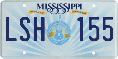 MS license plate LSH155