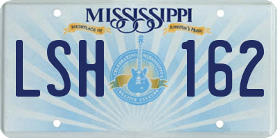 MS license plate LSH162