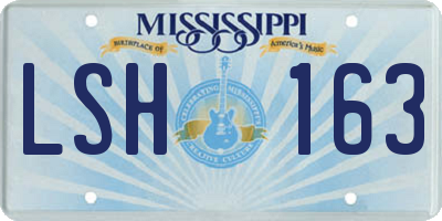MS license plate LSH163