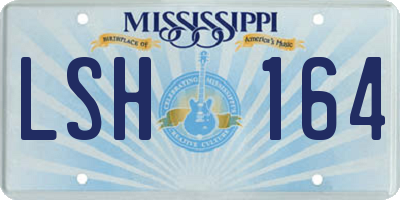 MS license plate LSH164