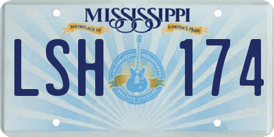 MS license plate LSH174