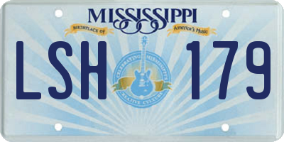 MS license plate LSH179
