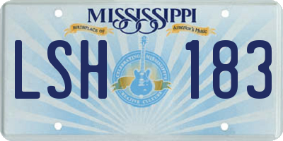 MS license plate LSH183