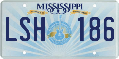 MS license plate LSH186