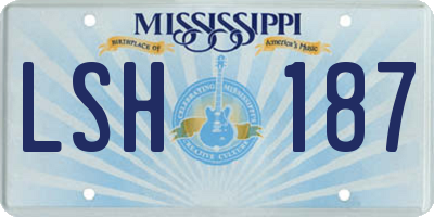 MS license plate LSH187