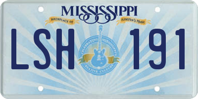 MS license plate LSH191