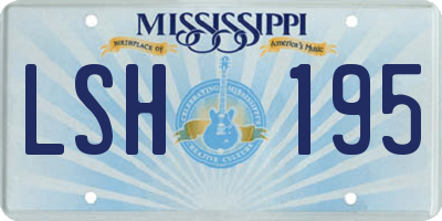 MS license plate LSH195