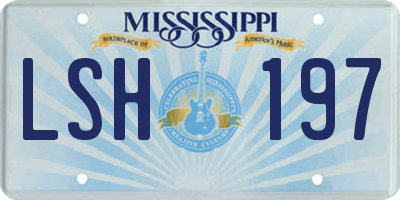 MS license plate LSH197