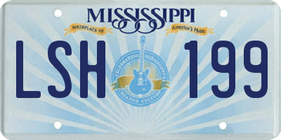 MS license plate LSH199