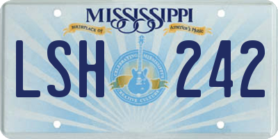 MS license plate LSH242