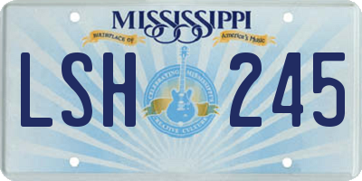 MS license plate LSH245