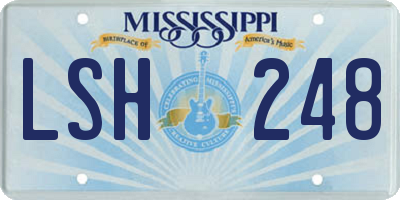 MS license plate LSH248