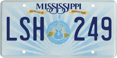 MS license plate LSH249