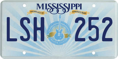 MS license plate LSH252