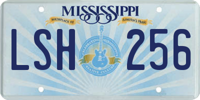 MS license plate LSH256