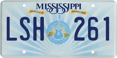 MS license plate LSH261