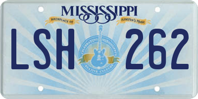 MS license plate LSH262