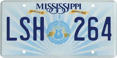 MS license plate LSH264