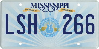 MS license plate LSH266