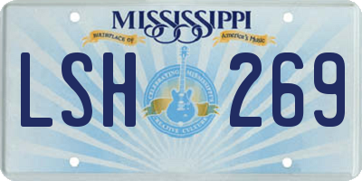 MS license plate LSH269