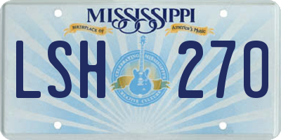 MS license plate LSH270