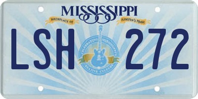MS license plate LSH272