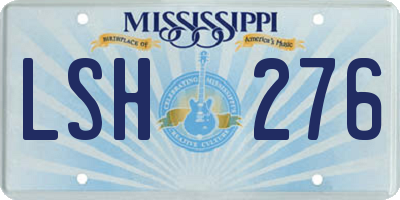 MS license plate LSH276