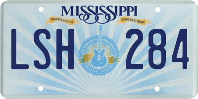MS license plate LSH284