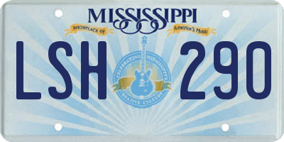 MS license plate LSH290