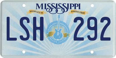 MS license plate LSH292
