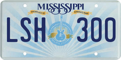 MS license plate LSH300