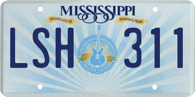 MS license plate LSH311