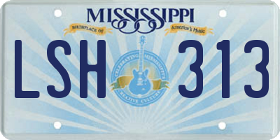 MS license plate LSH313