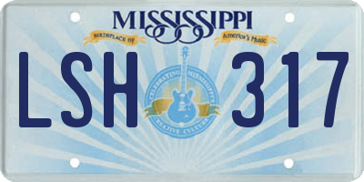 MS license plate LSH317