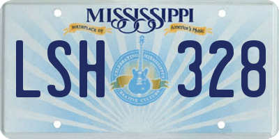 MS license plate LSH328