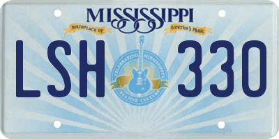 MS license plate LSH330