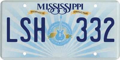 MS license plate LSH332