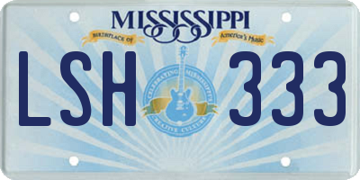 MS license plate LSH333