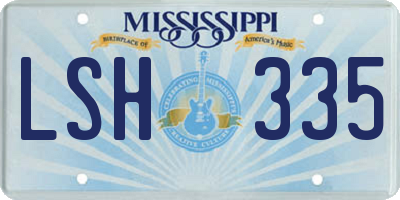 MS license plate LSH335