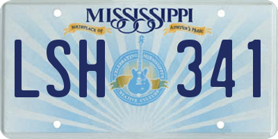 MS license plate LSH341